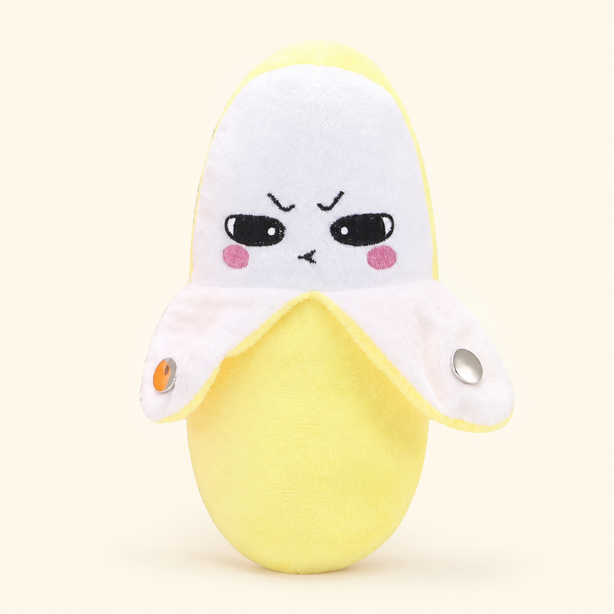 Toyella Fruit Beat musical banana plush on a warm cream background