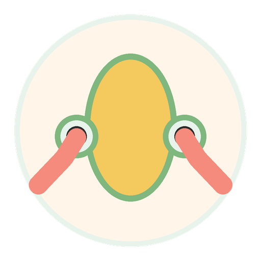 Hands holding the two side sensors icon