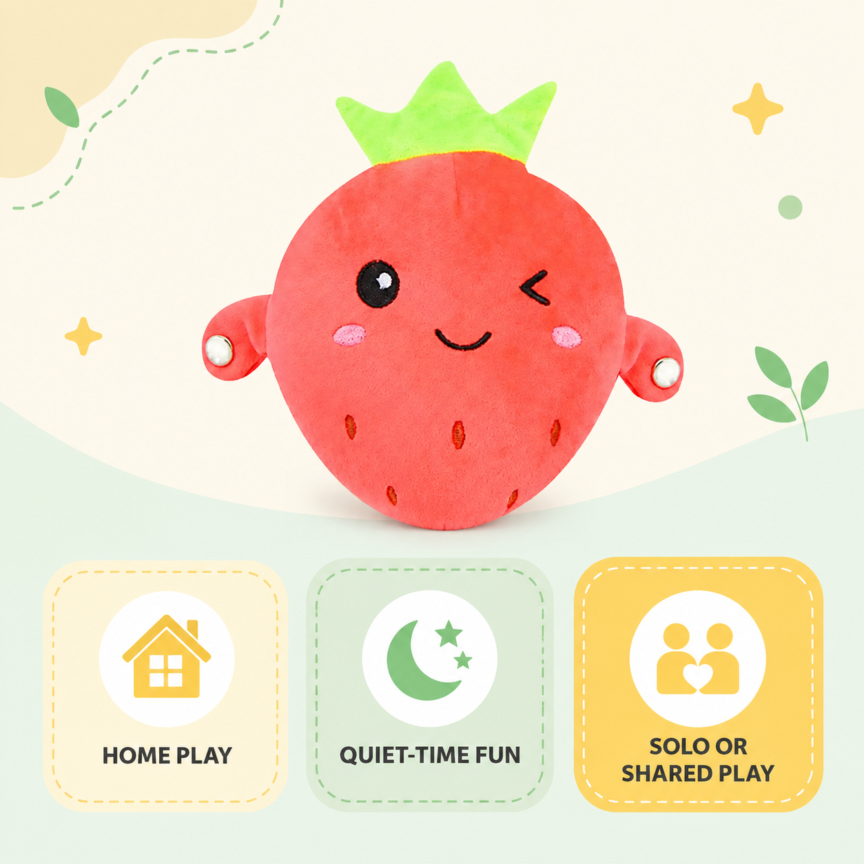 Musical Touch Plush Pal for home, quiet time, solo or shared play