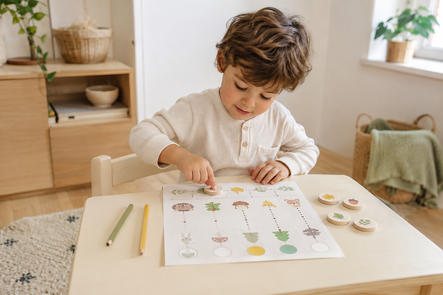 Independent screen-free printable play