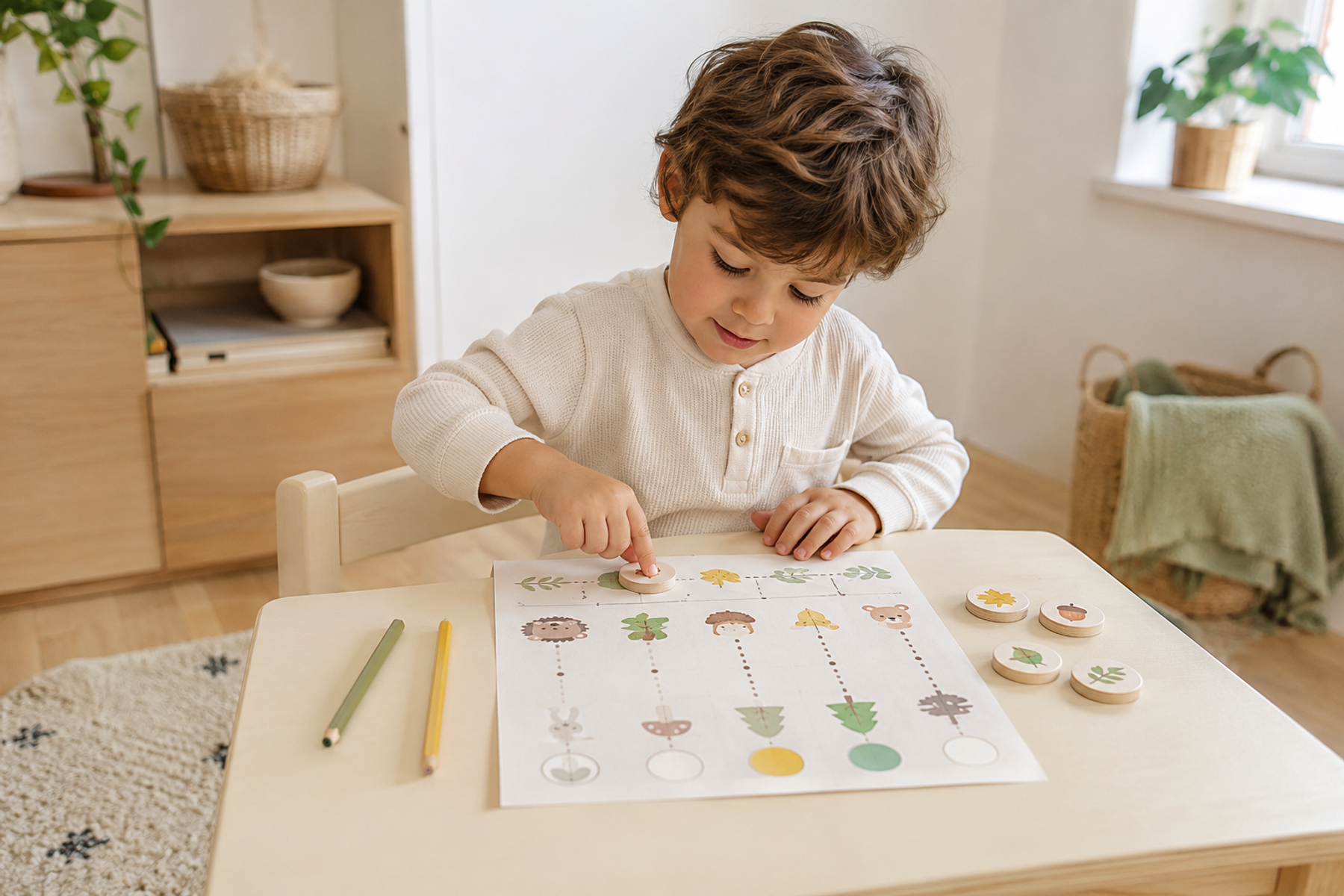 Independent screen-free printable play